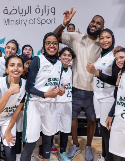 Lebron James with Alazem Basketball team in Riyadh